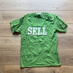 Vibrant Green 'SELL' Graphic Tee